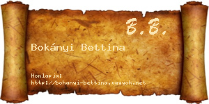 Bokányi Bettina névjegykártya
